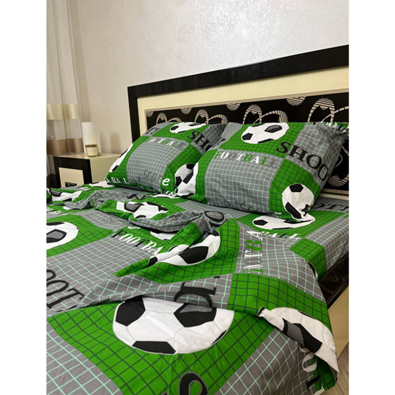Комплект постільної білизни, футбол зелений, Бязь Gold Lux, двоспальний, наволочка 50*70см (AF1) large popup