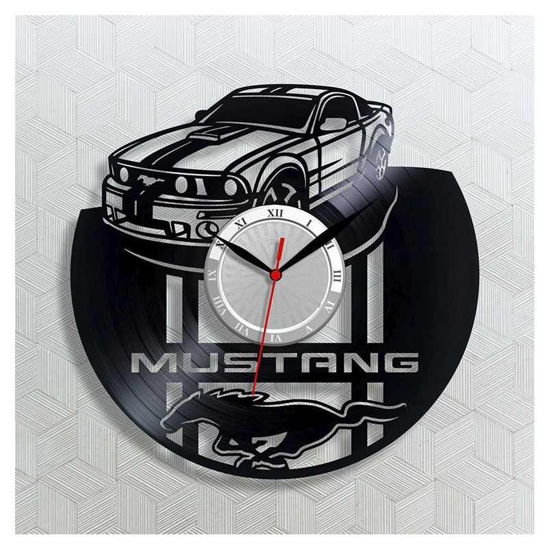 Годинник вініловий Mustang, діаметр 30 см large popup