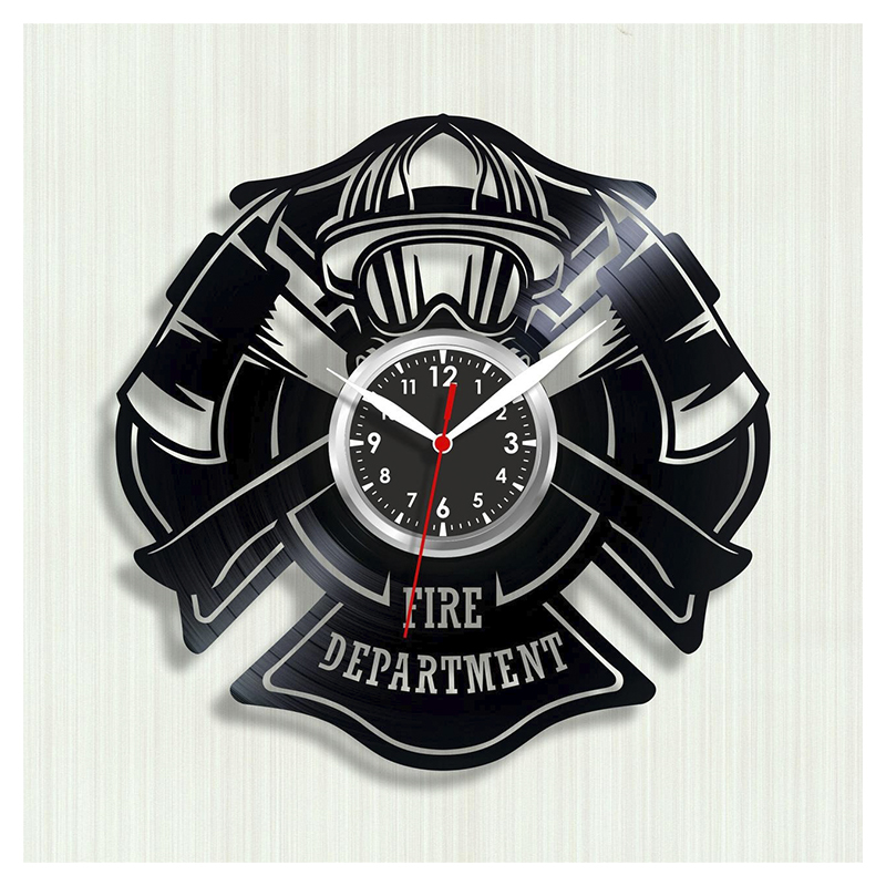 Годинник вініловий Пожежник, діаметр 30 см large popup