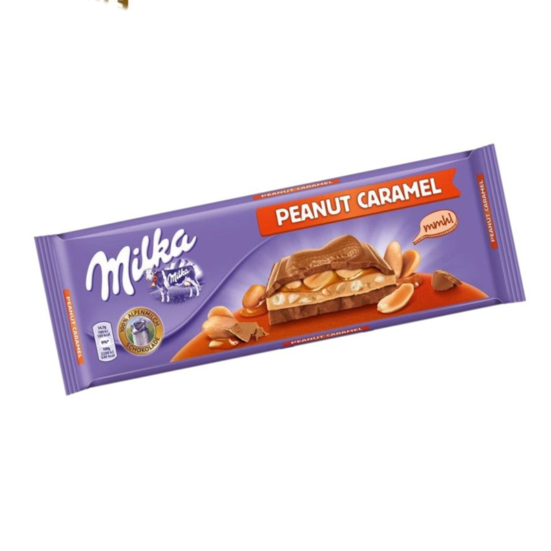 Шоколад молочний з карамеллю та арахісом Milka Peanut Caramel, 300 г, Швейцарія large popup