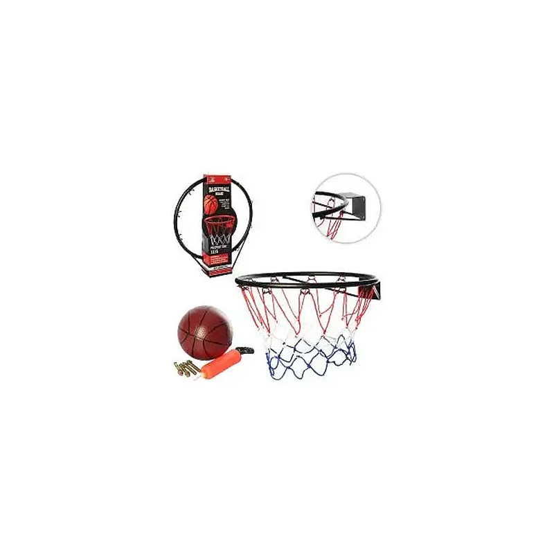 Баскетбольне кільце 39 см (метал), сітка,м'яч, насос, кріплення (MR 0169) - 169017 large popup