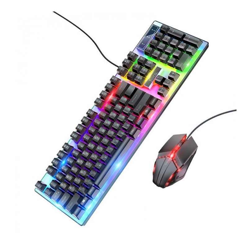 Клавіатура Hoco GM18 Luminous gaming keyboard+миша комп'ютерна, чорна large popup