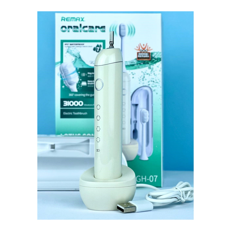 Зубна щітка Remax GH-07 електрична, ультразвукова, біла large popup