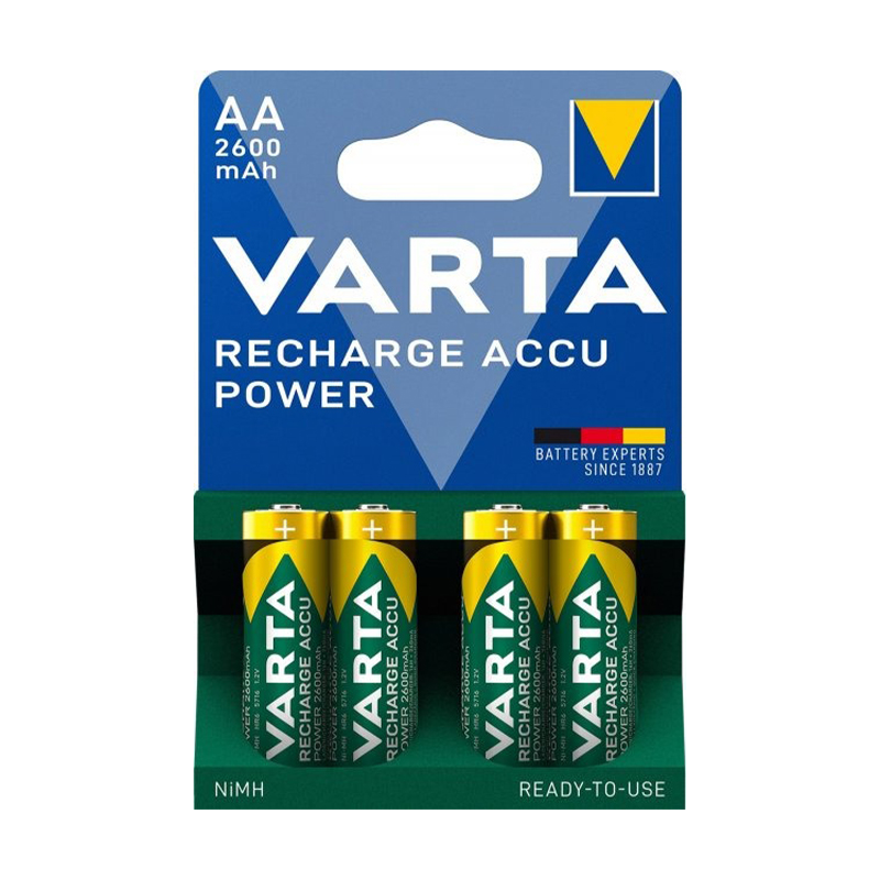 Аккумулятор AA Varta 2600mAh NiMH Power(5716) ,Цена за 1шт (блистер по 4шт) HR6 предзаряженный
 large popup