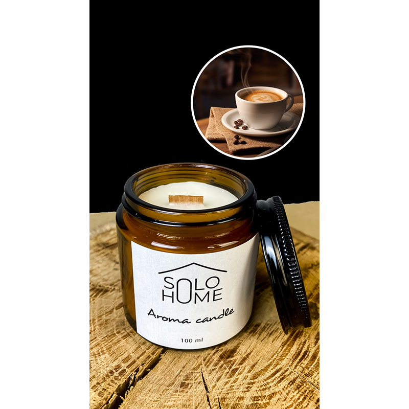 Аромасвічка SOLO HOME - CARAMEL COFFEE, 100 мл large popup