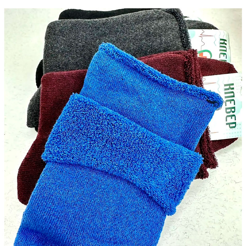 Шкарпетки медичні жіночі оптом, махрові без резинки Клевер, 6 пар, р.36-41 (040904) large popup