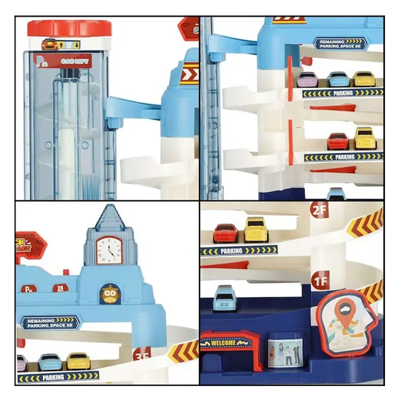 Автостоянка для дитячої іграшкової машинки багатоповерхова автостоянка з ліфтом RT0003 large popup