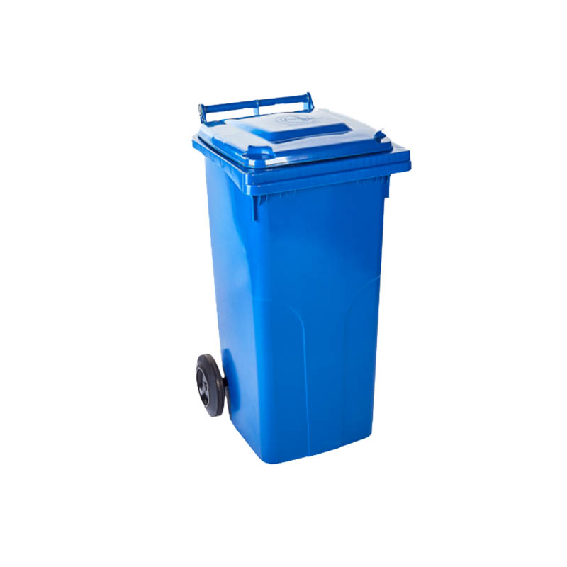 Бак для сміття Алеана, на колесах з ручкою, синій,120 л  large popup