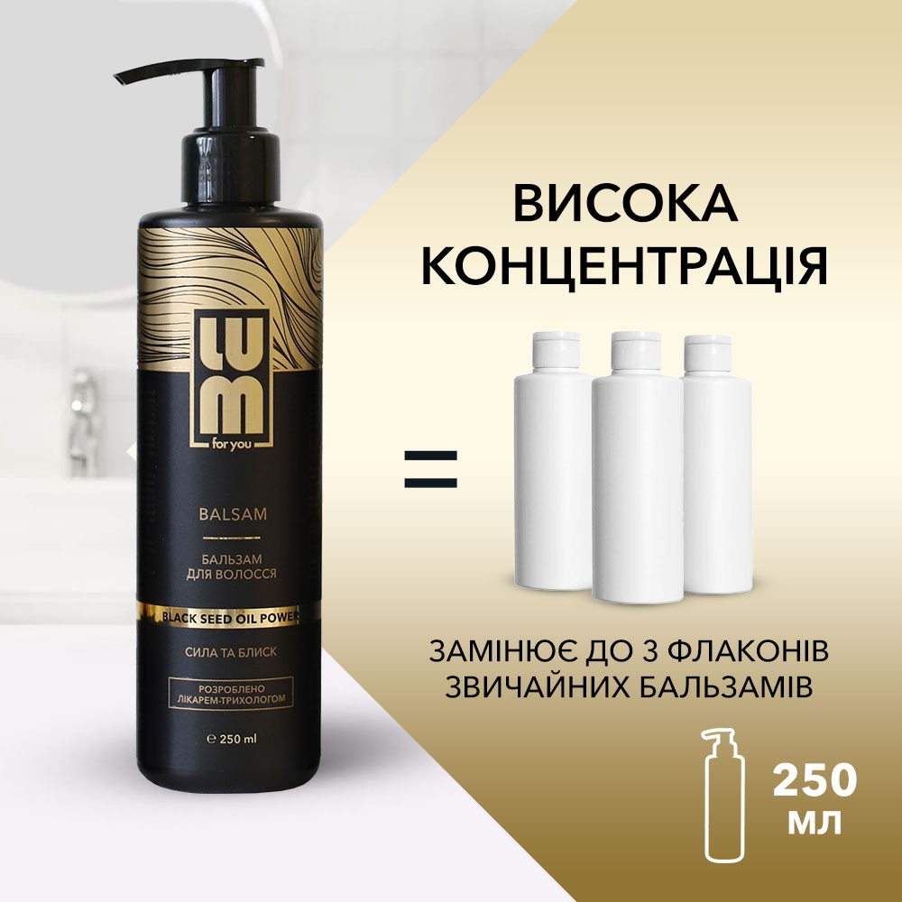 Бальзам для волосся LUM Black seed oil power Сила та блиск, 250 мл lum003 large popup