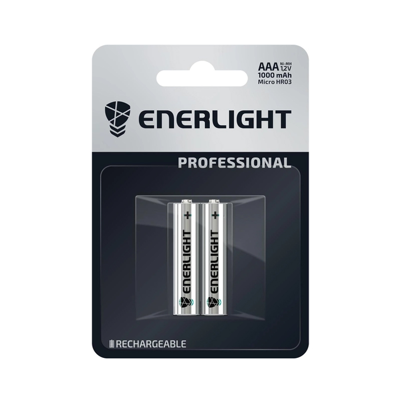 Батарейка ENERLIGHT Professional акумуляторна AAA (міні-пальчик) 1000mAh, 1уп (2шт) () large popup