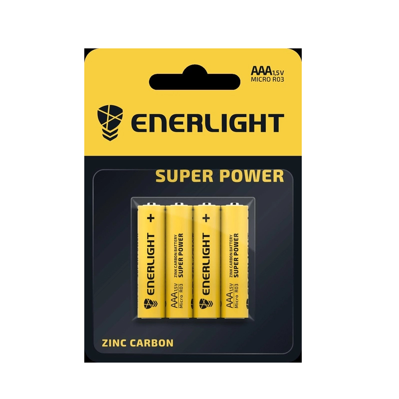 Батарейка ENERLIGHT Super Power AAA (міні-пальчик), 1уп (4шт) () large popup