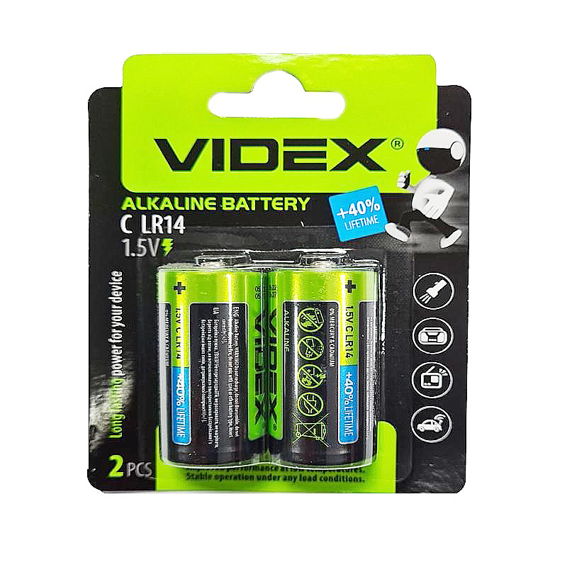 Батарейка LR14 Videx ,1шт (блистер по 2шт) C
 large popup