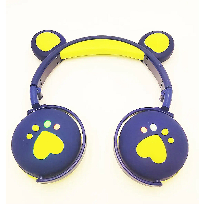 Навушники бездротові дитячі з вушками ведмедика, LED, мікрофон ВК-5, сині (322445)  - 41090 large popup
