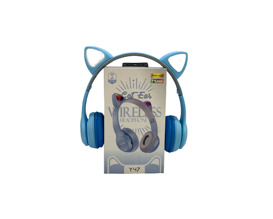Навушники бездротові Bluetooth з котячими вушками і LED підсвічуванням Cat Ear Y47 М (N3630) large popup