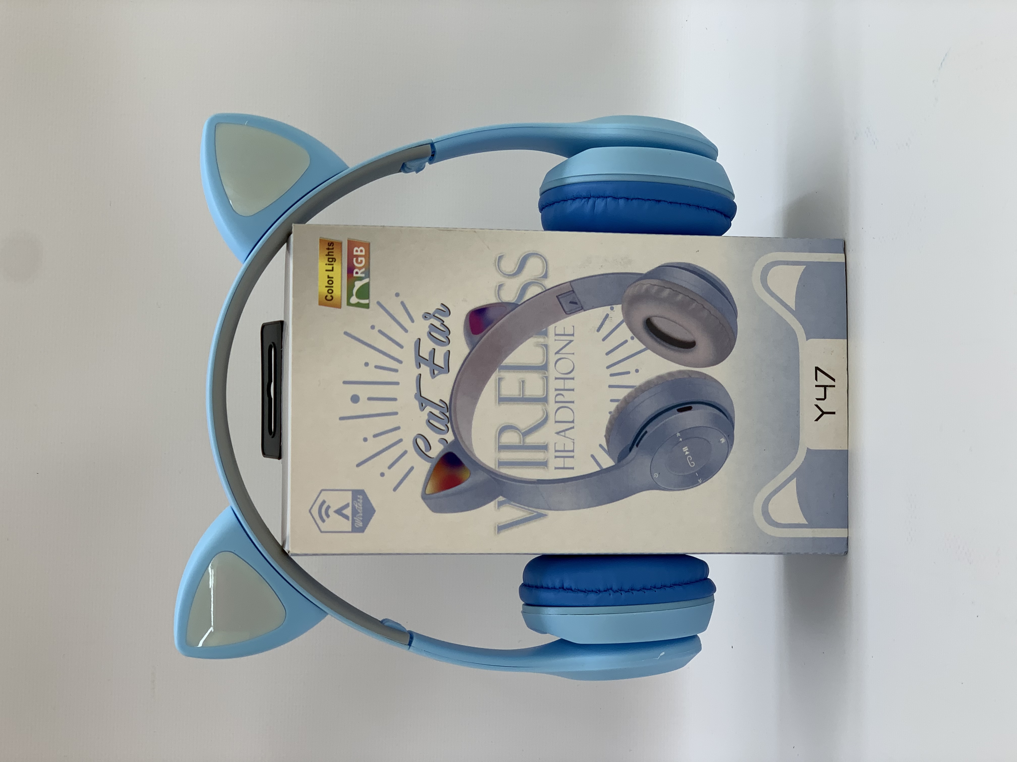 Навушники бездротові Bluetooth з котячими вушками і LED підсвічуванням Cat Ear Y47 М (N3630) - 9777 large popup