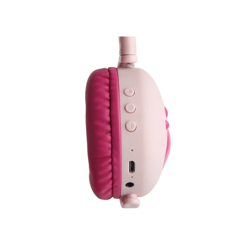 Безпровідні навушники з мікрофоном, медвежими вушками та LED підсвіткою, рожеві (678787)  large popup