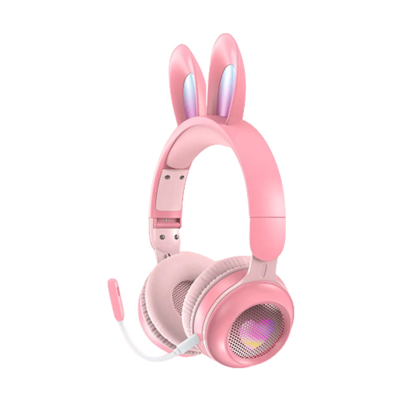 Навушники бездротові дитячі з вушками кролика та LED підсвіткою (454554)  large popup