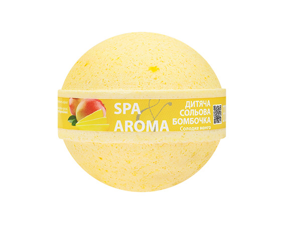 Бомбочка для ванни TM Spa&Aroma Солодке манго, дитяча, сольова, 75 г (153629) large popup