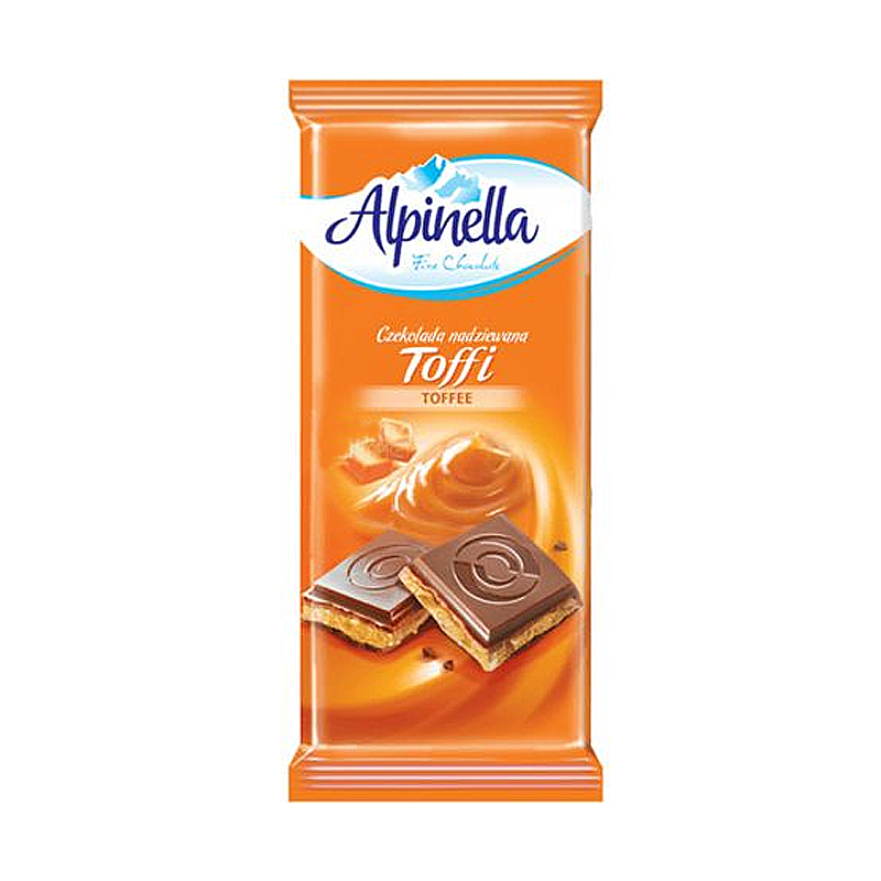 Молочний шоколад із карамельною начинкою Alpinella Toffee, 90 г large popup