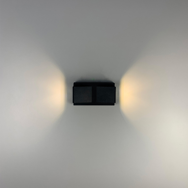 Архітектурний настінний чорний двосторонній світильник large popup