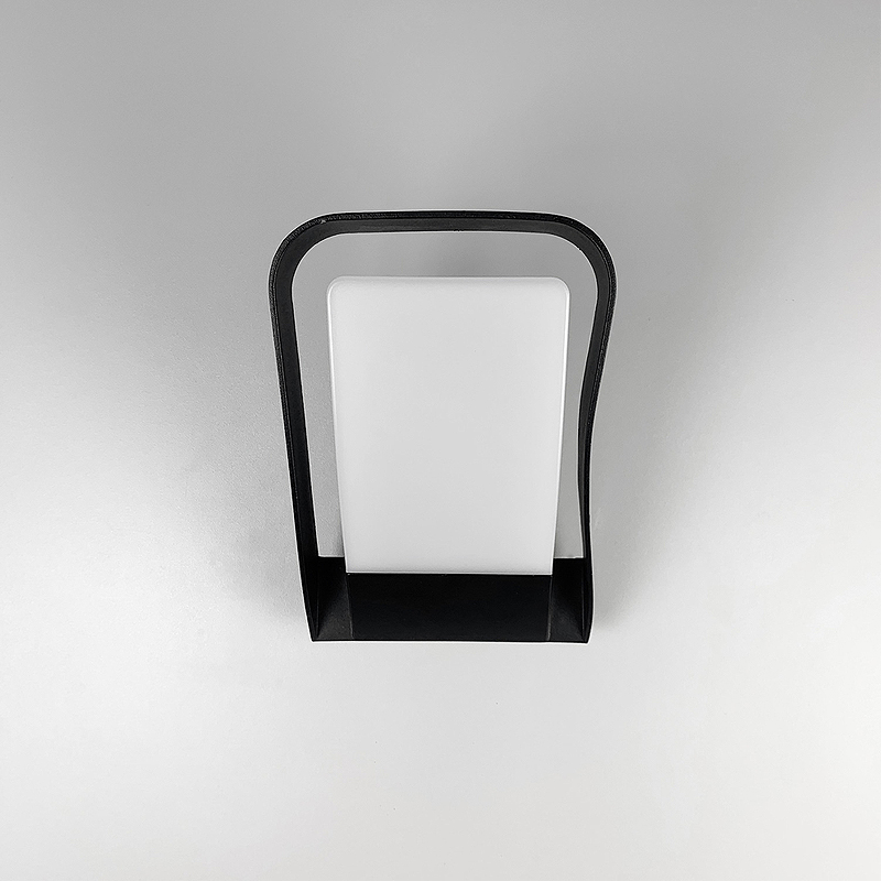 Фасадний світильник прямокутної форми чорний large popup