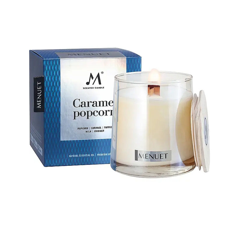 Свічка Menuet, Caramel popcorn, ароматична, 100% натуральний склад / ручна робота (M1018) large popup