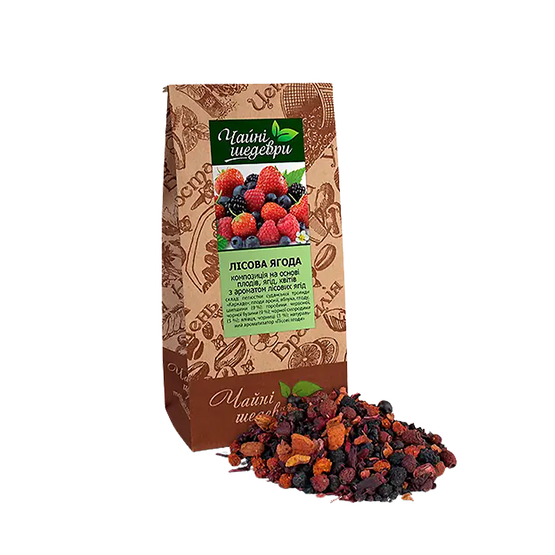 Чай Лісова ягода ТМ "Чайні шедеври", 500 г, на основі Каркаде - 101144 large popup