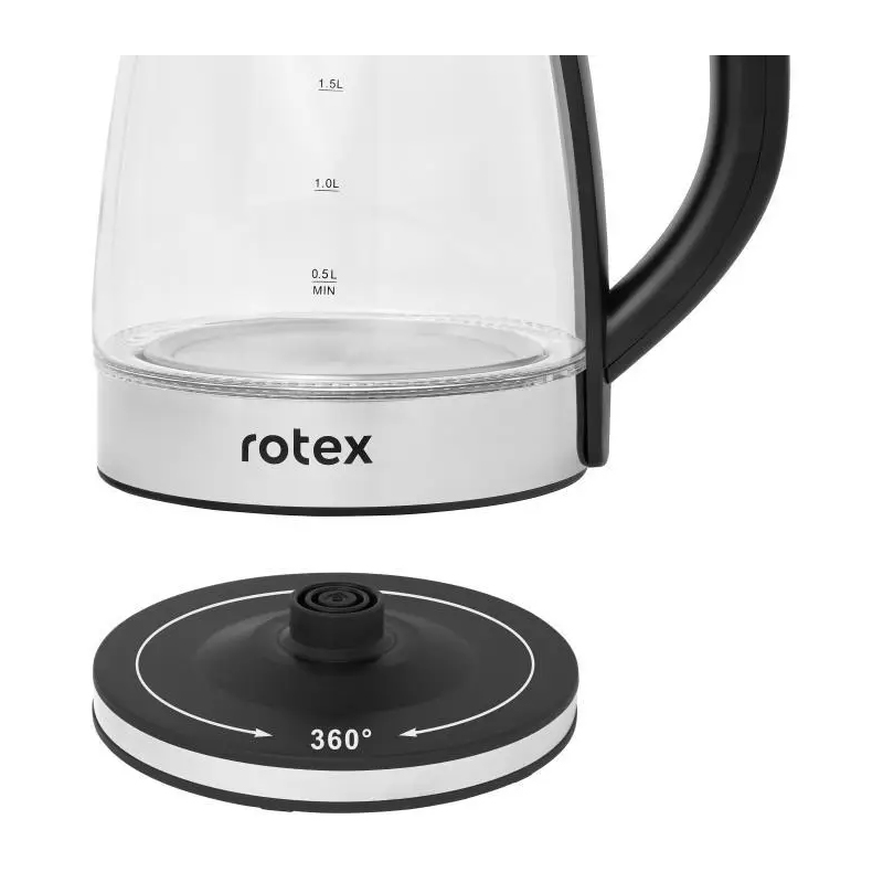 Чайник Rotex RKT91-GS (скло, підсвітка) large popup