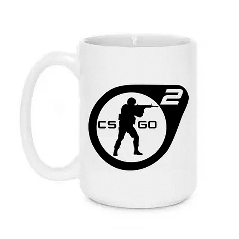 Чашка з надписом CS GO, біла 330 мл large popup