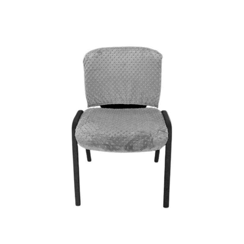 Чохол на офісний стілець, MinkyHome, плюшевий, натяжний, світло-сірий (MH-219) large popup