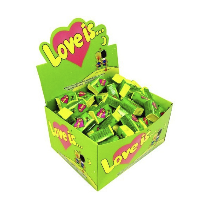 Жувальна гумка Love is  ЯБЛУКО-ЛИМОН 100 шт large popup