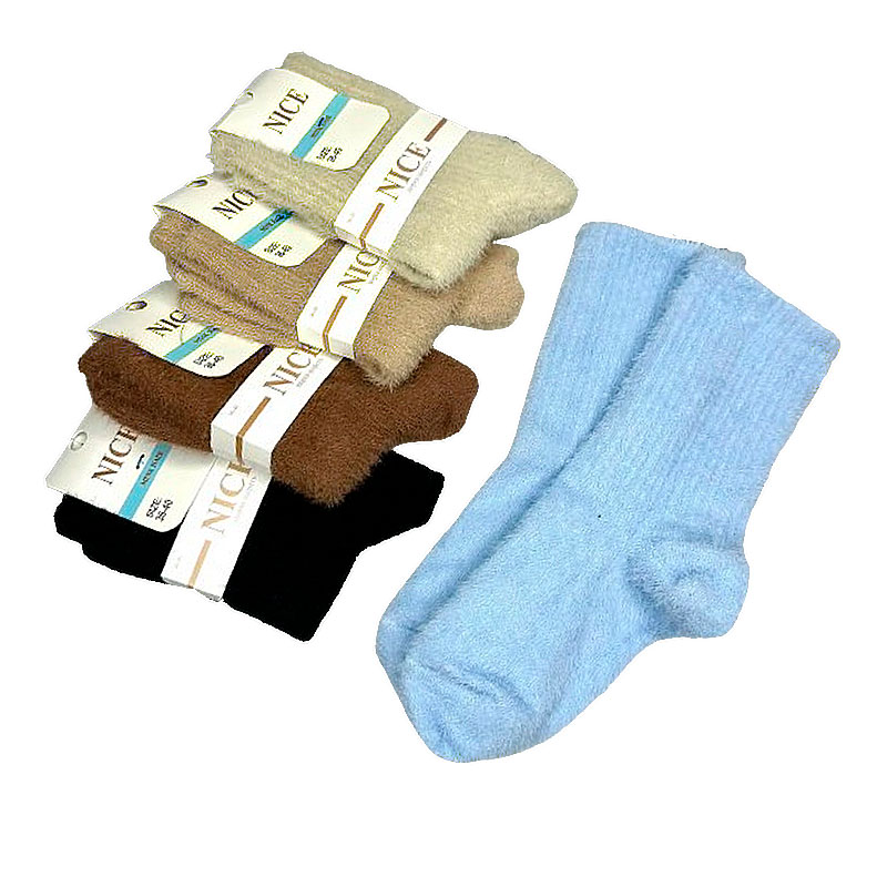 Шкарпетки жіночі оптом норкові теплі NiceSocks, пухнасті різнокольорові, 5 пар, р.36-40 (060916) large popup
