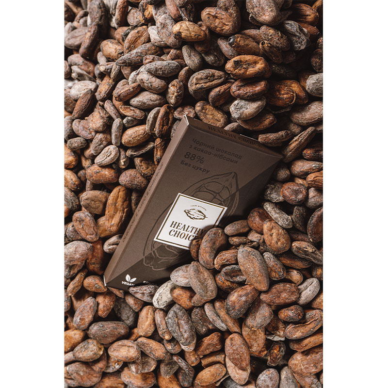 Чорний шоколад з какао-нібсами 88%, 25 г в упаковці large popup