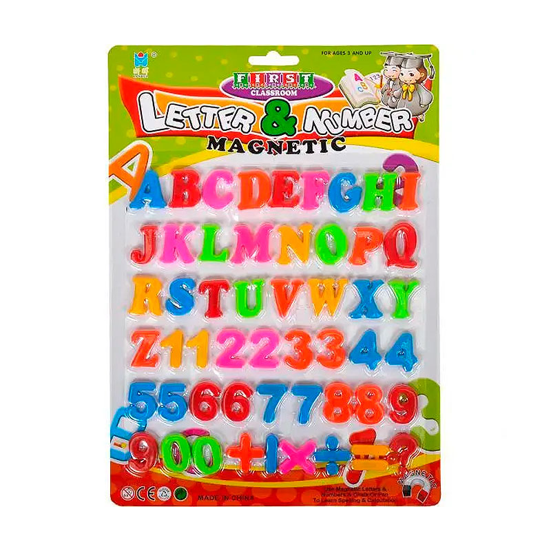 Англійські букви, цифри і знаки на магніті, розмір літер, цифр або знаків-2,5 см, на блістері 20,5*2 large popup