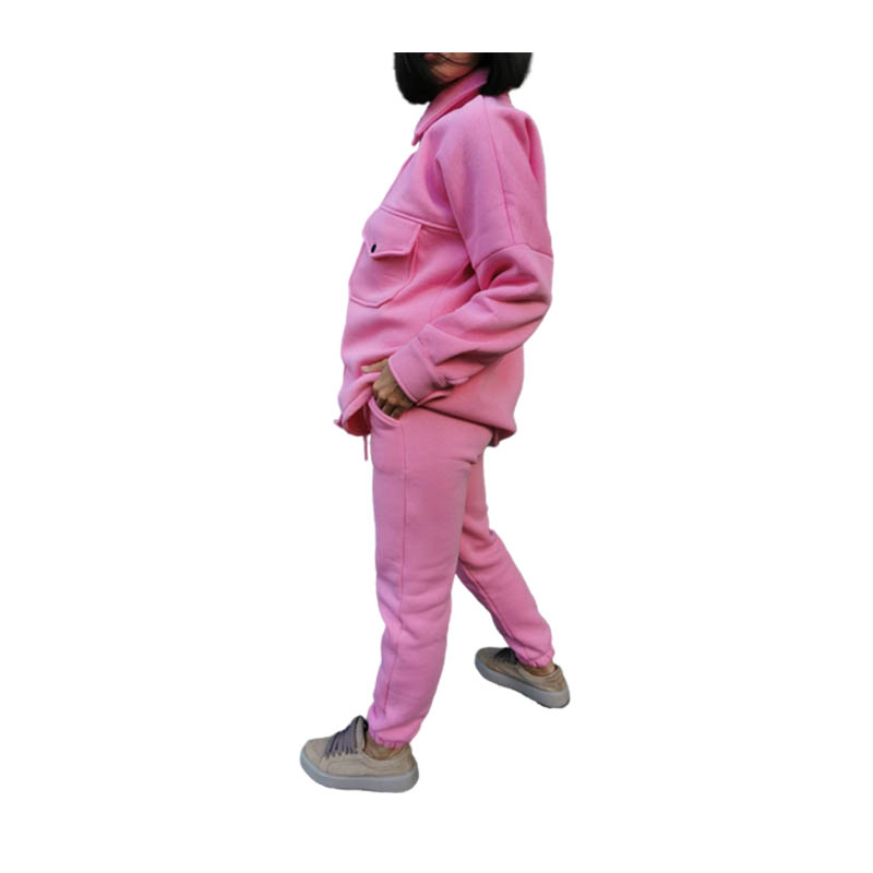 Костюм Pola на флісі (рубашка + високі джогери), тринитка, рожевий, р. S (1/16) - 31802 large popup