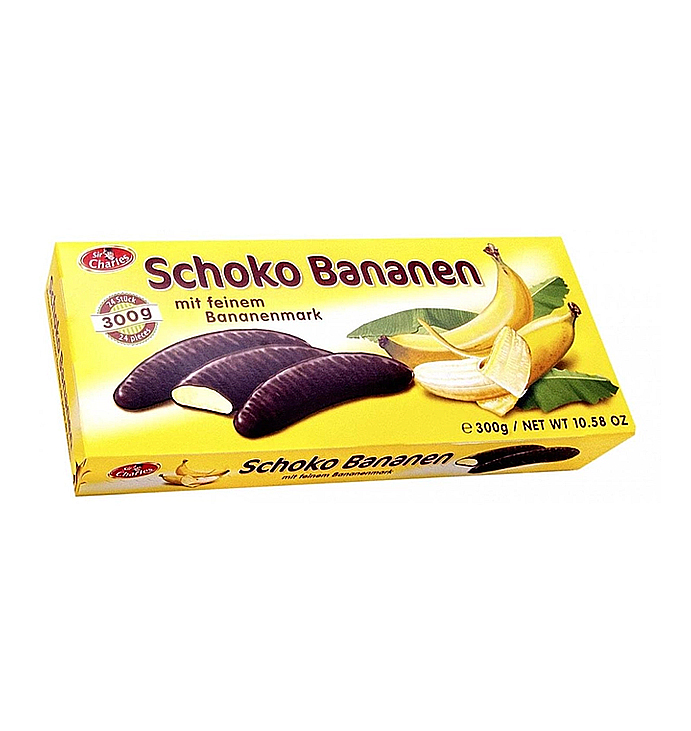 Цукерки банан у шоколаді Schoko Bananen, 300 г, Німеччина large popup