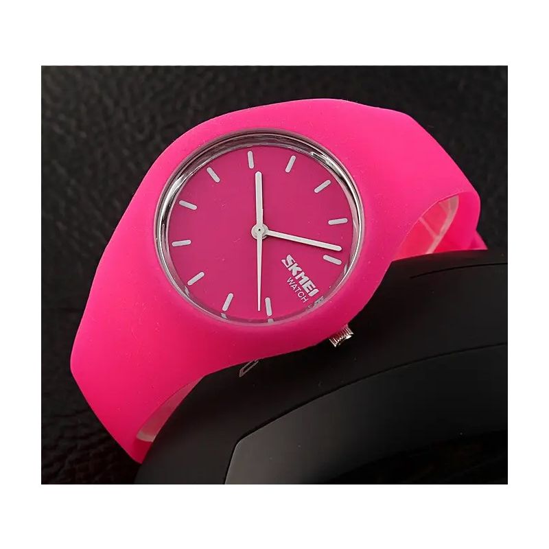 Годинник Skmei 9068 rubber рожевий жіночий спортивний  (9068 rose red) thumbnail popup