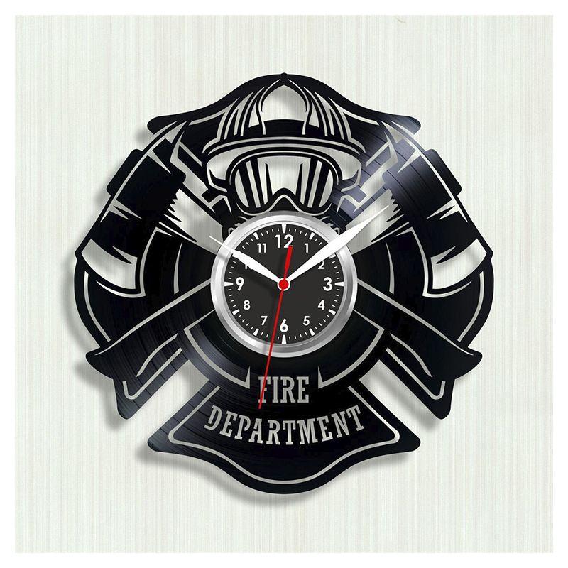 Годинник вініловий Пожежник, діаметр 30 см thumbnail popup