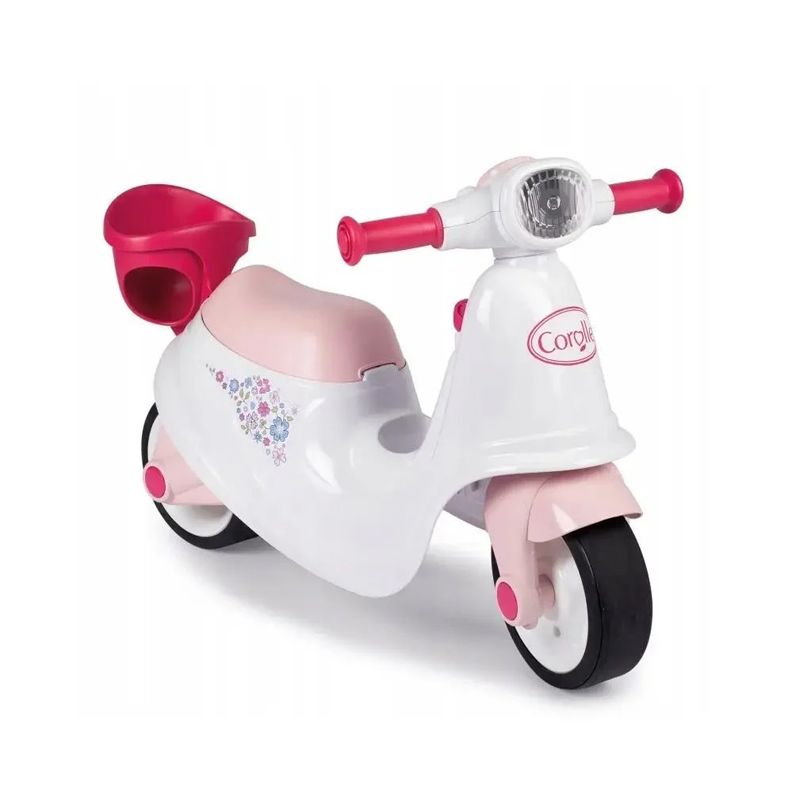 Скутер дитячий із кошиком для ляльки Smoby біло-рожевий 721004 thumbnail popup