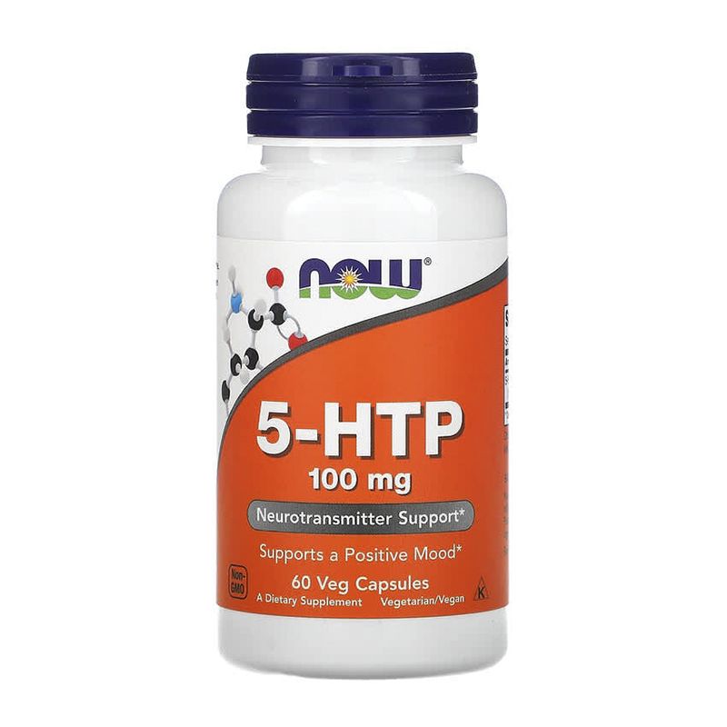 5-гідрокситриптофан, 5-HTP, 100мг, 60капсул, Now Foods thumbnail popup