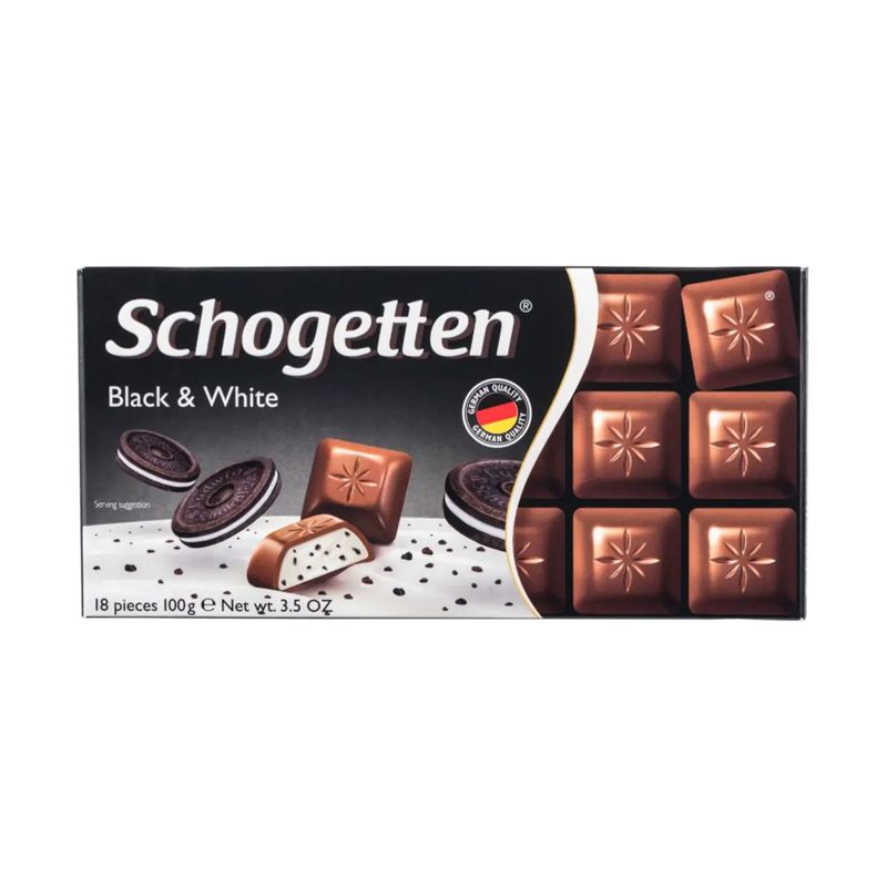 Шоколад молочний зі шматочками печива орео Schogetten Black&White (Печень ОREO), 100 г, Німеччина thumbnail popup