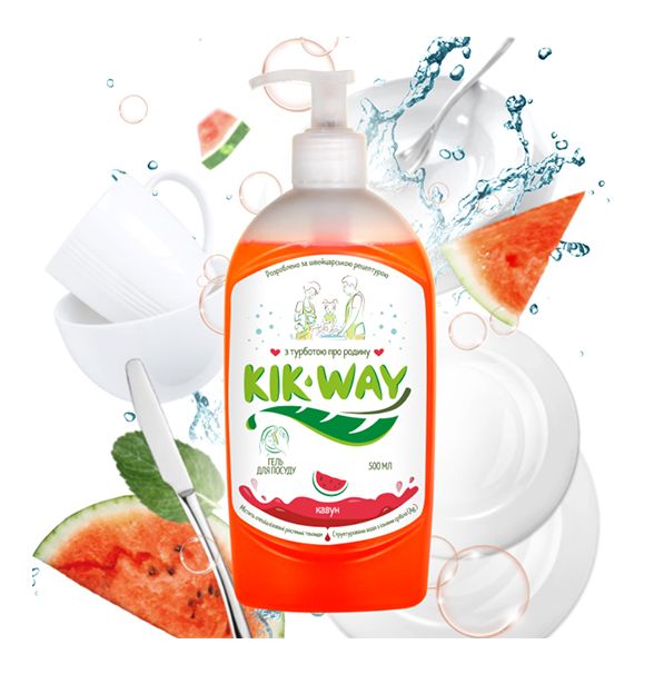 Средство Kik Way для мытья посуды с ароматом арбуза, 500 мл (183552) - 13205