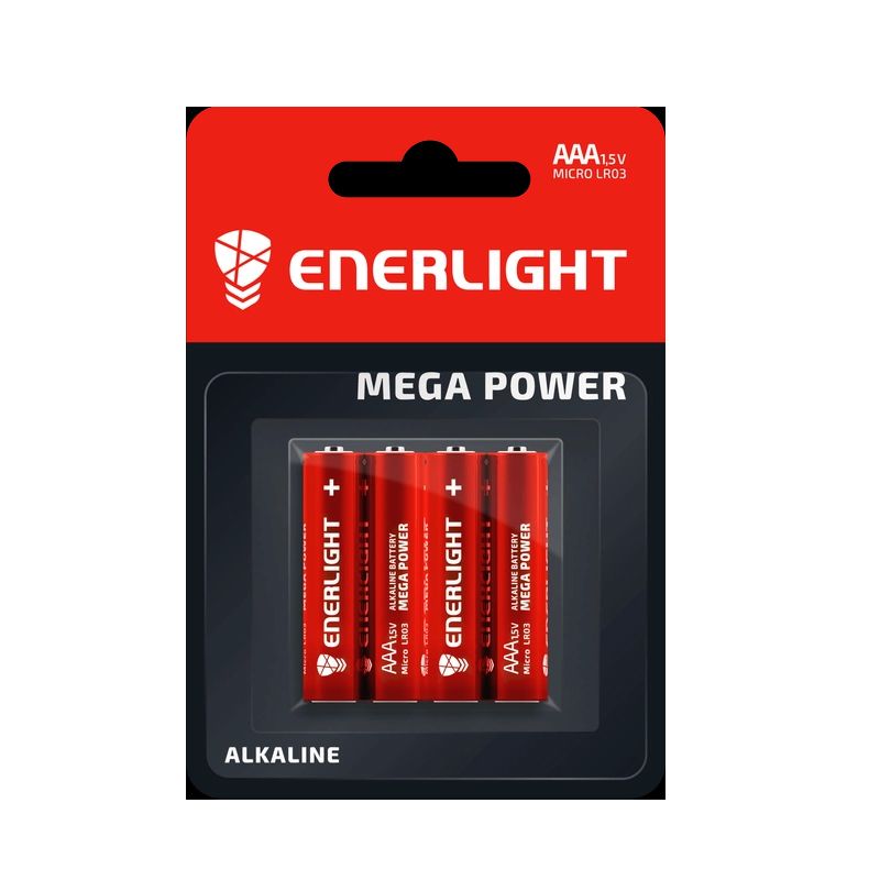 Батарейка ENERLIGHT MEGA POWER AAA (міні-пальчик), 1уп (4шт) () thumbnail popup