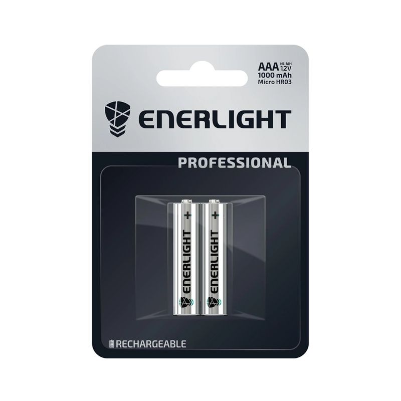 Батарейка ENERLIGHT Professional акумуляторна AAA (міні-пальчик) 1000mAh, 1уп (2шт) () thumbnail popup