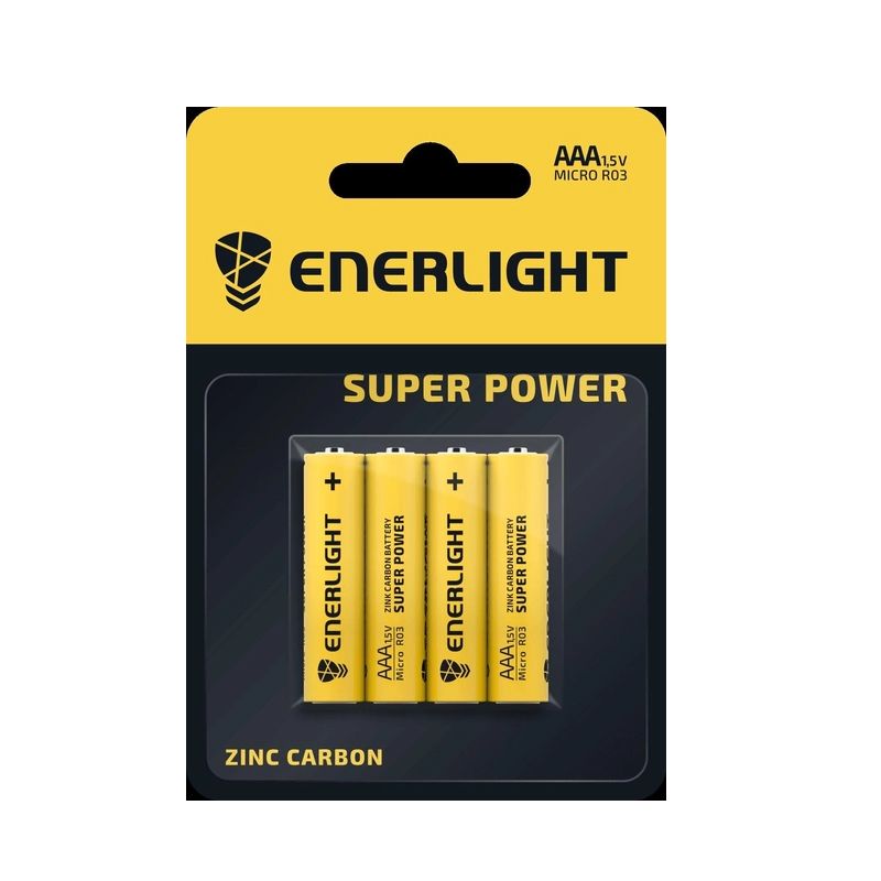 Батарейка ENERLIGHT Super Power AAA (міні-пальчик), 1уп (4шт) () thumbnail popup