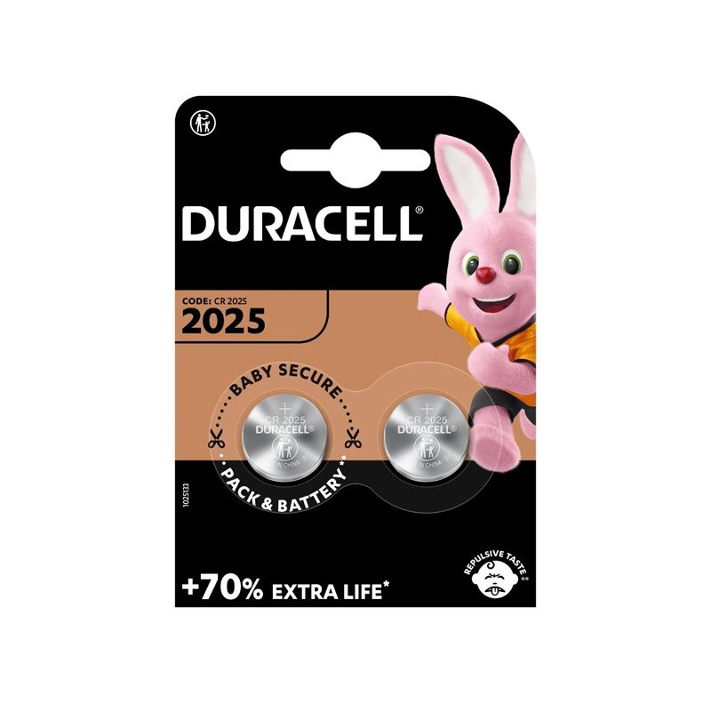 Батарейка Duracell CR2025 Lithium 3V 1шт (блістер по 2шт) thumbnail popup