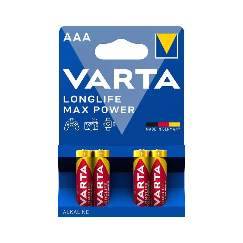 Батарейка VARTA LONGLIFE Max Power AAA (міні-пальчик), 1уп (4шт) () thumbnail popup