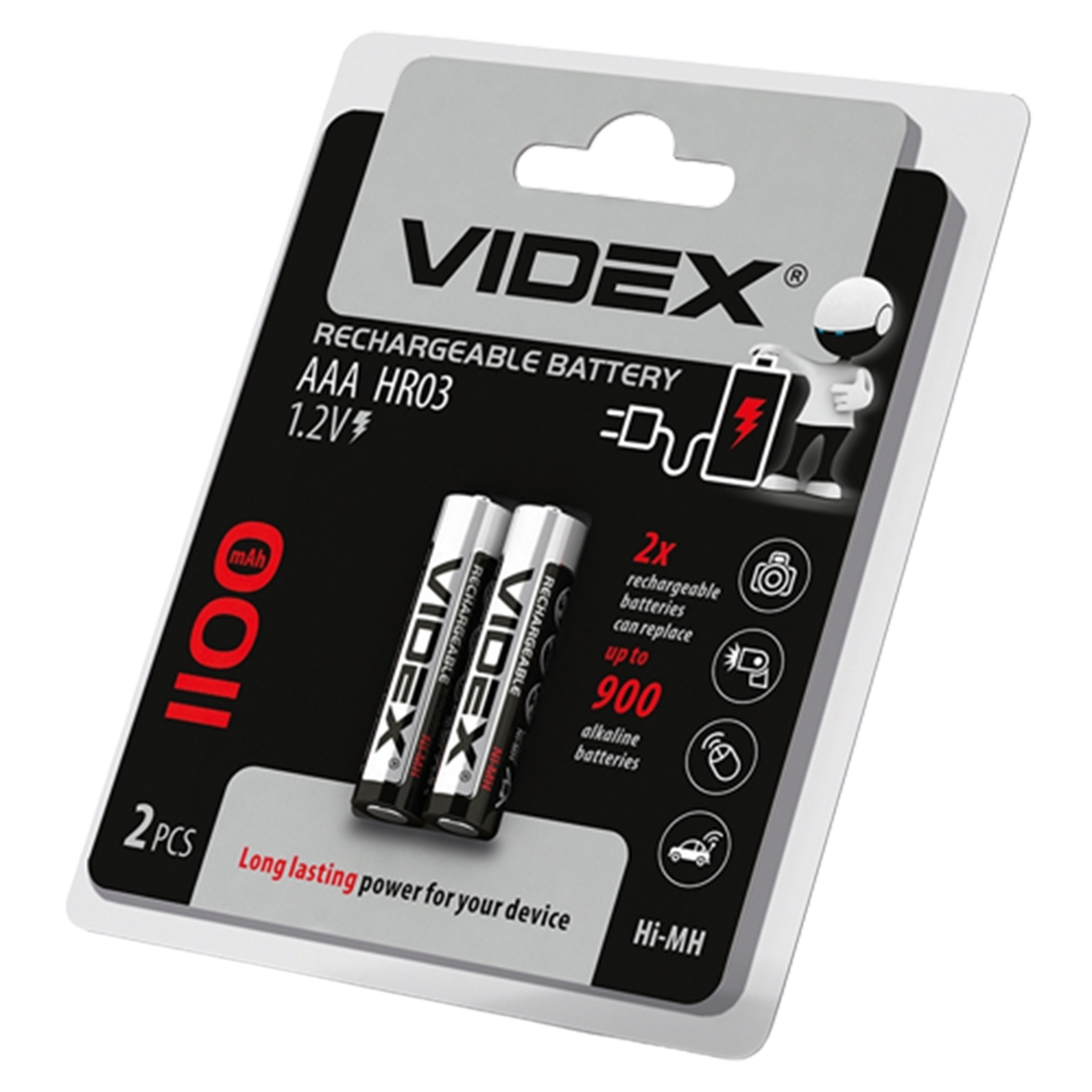 Батарейка Videx HR03 акумуляторна AАA (міні-пальчик) 1100mAh, 1уп (2шт) (825188)
 thumbnail popup