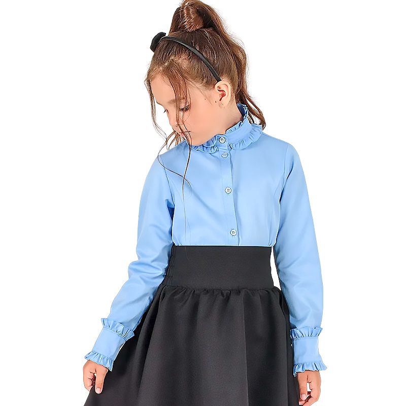 Блузка Zironka блакитна з довгим рукавом для дівчинки,р.140 (арт. 2622300303) thumbnail popup