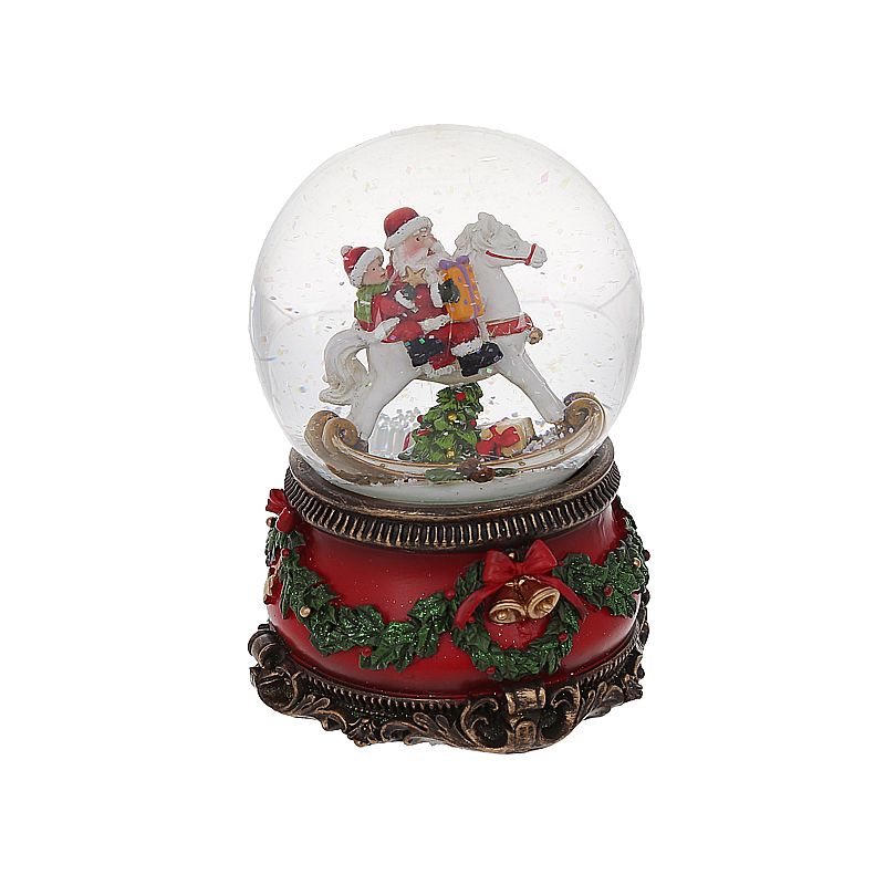 Декоративна водяна куля Санта на коні 14.4см з музикою thumbnail popup
